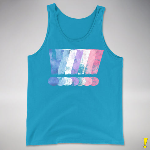 Bigender Pride Grunge Exclamation Points Premium Tank Top - Neon Blue