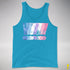 Bigender Pride Grunge Exclamation Points Premium Tank Top - Neon Blue
