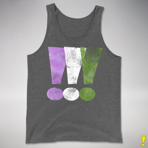 Genderqueer Pride Exclamation Points Premium Tank Top - Deep Heather