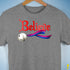 Believe Bisexual Pride Jingle Bell Premium Unisex T-Shirt - Grey Heather