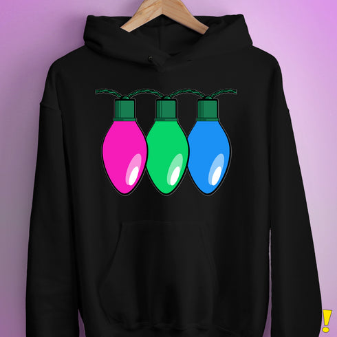 Polysexual Pride Christmas Lights Hoodie - Black