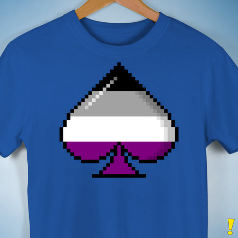 Asexual Pride 8-Bit Pixel Ace of Spades Premium Unisex T-Shirt - Royal Blue