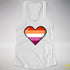Lesbian Pride 8-Bit Pixel Heart Racerback Tank - White
