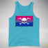 Bisexual Pride Pirate Flag Premium Tank Top - Aqua Triblend