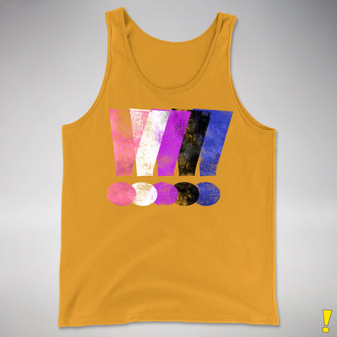 Genderfluid Pride Grunge Exclamation Points Premium Tank Top - Gold