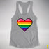 Gilbert Baker Original LGBTQ Gay Rainbow Pride 8-Bit Pixel Heart - Heather Grey