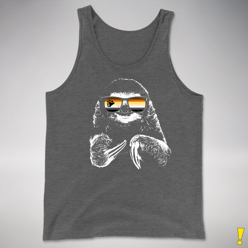 Pride Sloth Bear Pride Flag Sunglasses Premium Tank Top - Deep Heather