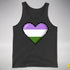 Genderqueer Pride 8-Bit Pixel Heart Premium Tank Top - Charcoal Triblend
