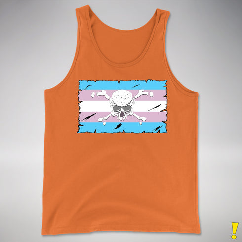 Transgender Pride Pirate Flag Premium Tank Top - Orange