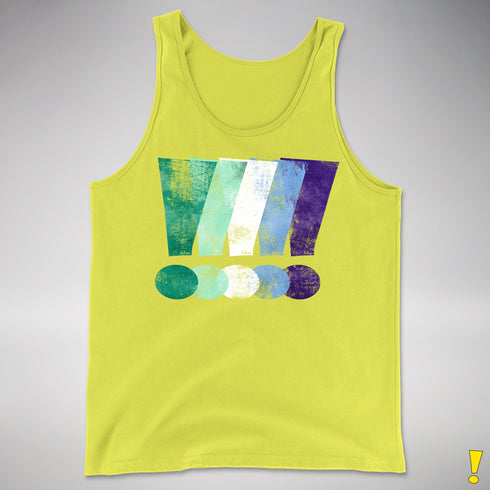 MLM Gay Pride Grunge Exclamation Points Premium Tank Top - Neon Yellow