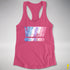 Bigender Pride Grunge Exclamation Points Racerback Tank - Hot Pink