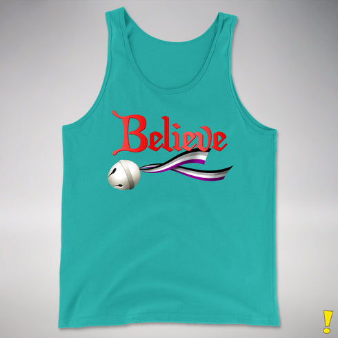 Believe Asexual Pride Jingle Bell Premium Tank Top - Teal