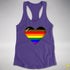 Philly LGBTQ Pride 8-Bit Pixel Heart Racerback Tank - Purple