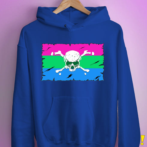 Polysexual Pride Pirate Flag Hoodie - Royal Blue