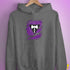 Lesbian Labrys Pride Flag Ripped Reveal Hoodie - Grey Heather