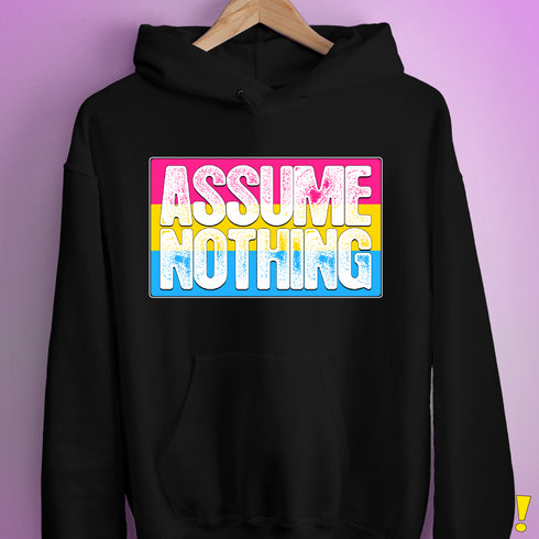 Assume Nothing Pansexual Pride Flag Hoodie - Black