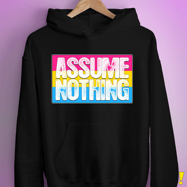 Assume Nothing Pansexual Pride Flag Hoodie - Black