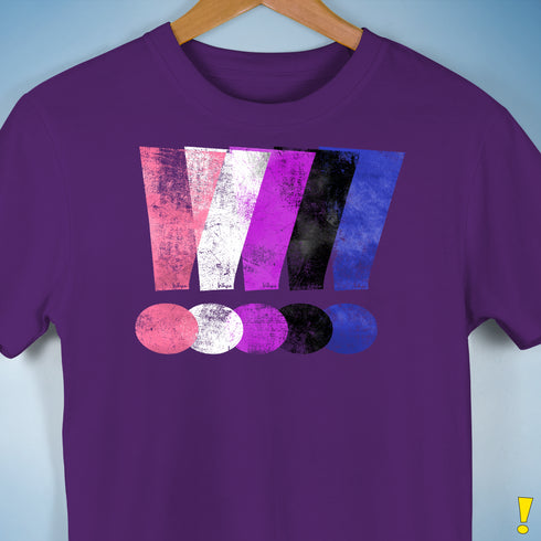 Genderfluid Pride Grunge Exclamation Points Premium Unisex T-Shirt - Purple