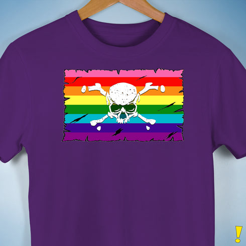 Gilbert Baker LGBTQ Pride Pirate Flag Premium Unisex T-Shirt - Purple