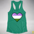 Genderqueer Pride 8-Bit Pixel Heart Racerback Tank - Kelly Green