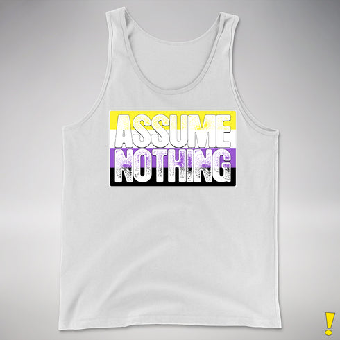 Assume Nothing Nonbinary Pride Flag Premium Tank Top - White