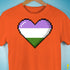 Genderqueer Pride 8-Bit Pixel Heart Premium Unisex T-Shirt - Orange