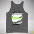 Agender Pride Flag Ripped Reveal Premium Tank Top - Deep Heather
