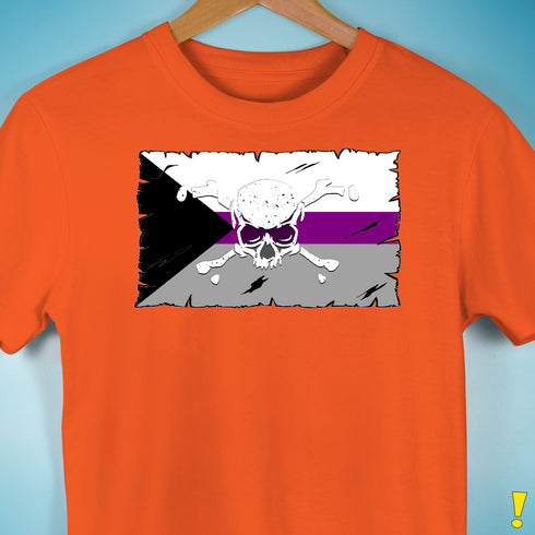 Demisexual Pride Pirate Flag Premium Unisex T-Shirt - Orange