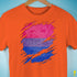 Bisexual Pride Flag Ripped Reveal Premium Unisex T-Shirt - Orange