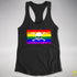 LGBTQ Rainbow Pride Pirate Flag Racerback Tank - Black