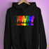 Distressed Philly LGBTQ Pride Whee! Exclamation Points Hoodie - Black