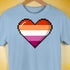 Lesbian Pride 8-Bit Pixel Heart Premium Unisex T-Shirt - Baby Blue