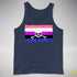 Genderfluid Pride Pirate Flag Premium Tank Top - Navy