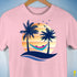 Polysexual Pride Hammock Summer Beach Sunset Premium Unisex T-Shirt - Pink
