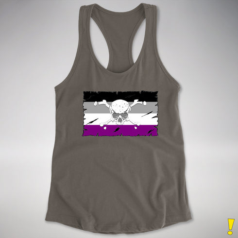 Asexual Pride Pirate Flag Racerback Tank - Dark Grey
