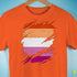 Lesbian Pride Flag Ripped Reveal Premium Unisex T-Shirt - Orange