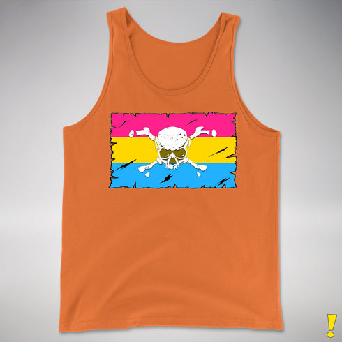 Pansexual Pride Pirate Flag Premium Tank Top - Orange