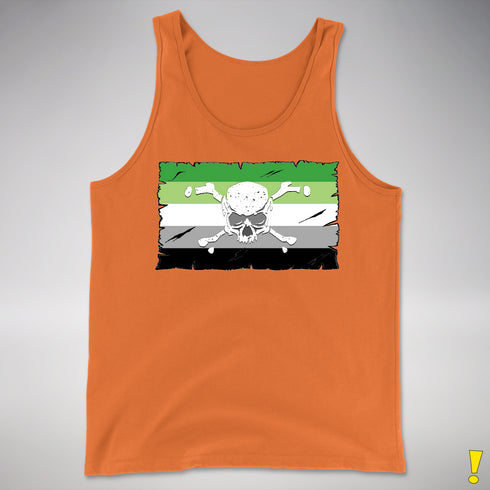 Aromantic Pride Pirate Flag Premium Tank Top - Orange
