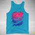 Bisexual Pride Flag Ripped Reveal Premium Tank Top - Neon Blue