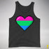 Polysexual Pride 8-Bit Pixel Heart Premium Tank Top - Charcoal Triblend