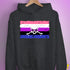 Genderfluid Pride Pirate Flag Hoodie - Dark Grey Heather