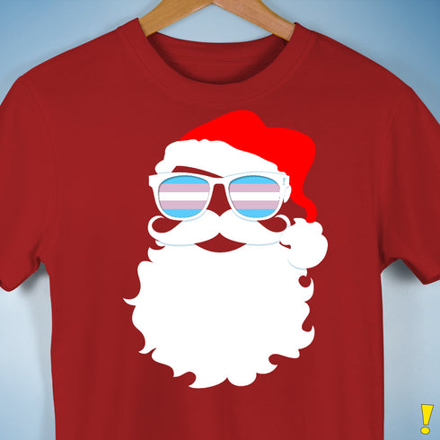 Santa’s Transgender Pride Flag Shades Premium Unisex T-Shirt - Red