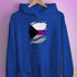 Demisexual Pride Flag Ripped Reveal Hoodie - Royal Blue