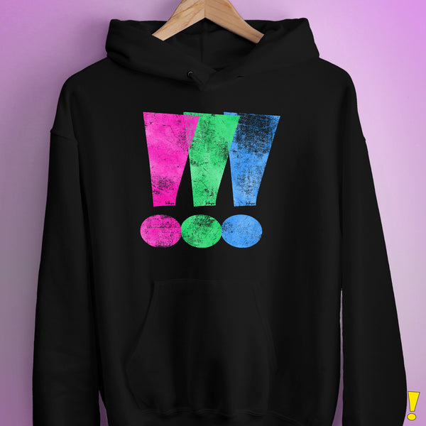 Polysexual Pride Exclamation Points Hoodie - Black