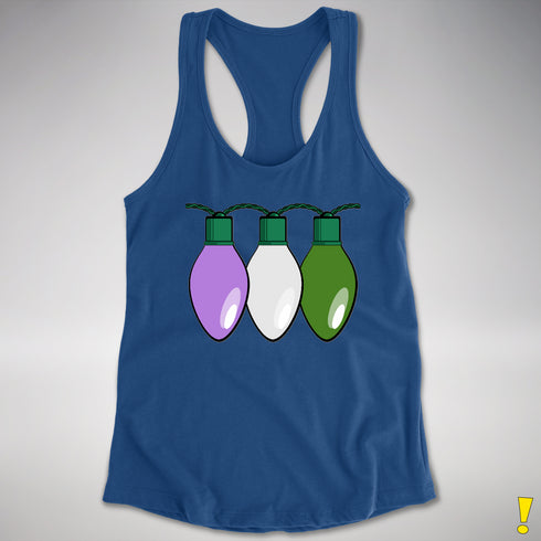 Genderqueer Pride Christmas Lights Racerback Tank - Royal