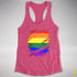 LGBTQ Pride Flag Ripped Reveal Racerback Tank - Hot Pink