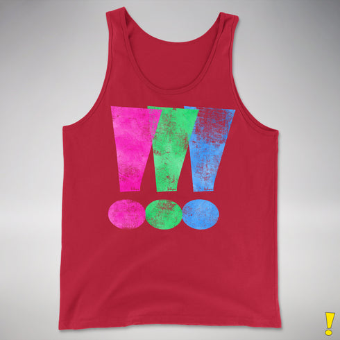 Polysexual Pride Exclamation Points Premium Tank Top - Red