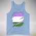 Genderqueer Pride Flag Ripped Reveal Premium Tank Top - Blue Triblend