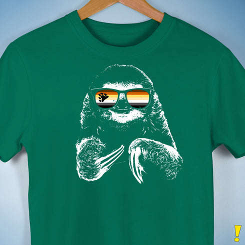 Pride Sloth Bear Pride Flag Sunglasses Premium Unisex T-Shirt - Kelly Green