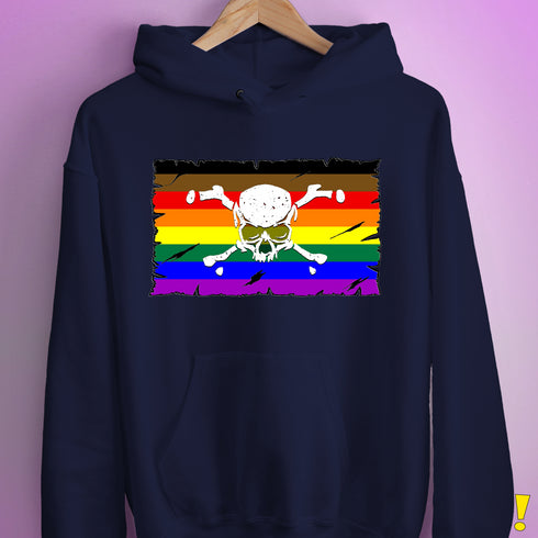 Philly LGBTQ Pride Pirate Flag Hoodie - Navy